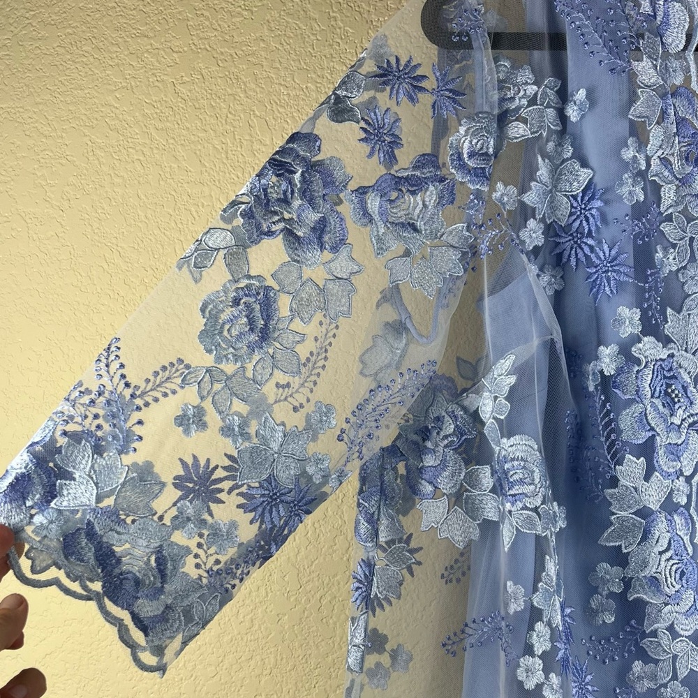 Alex Evenings blue embroidered lace twinset jacket and camisole size XL - Picture 2 of 7